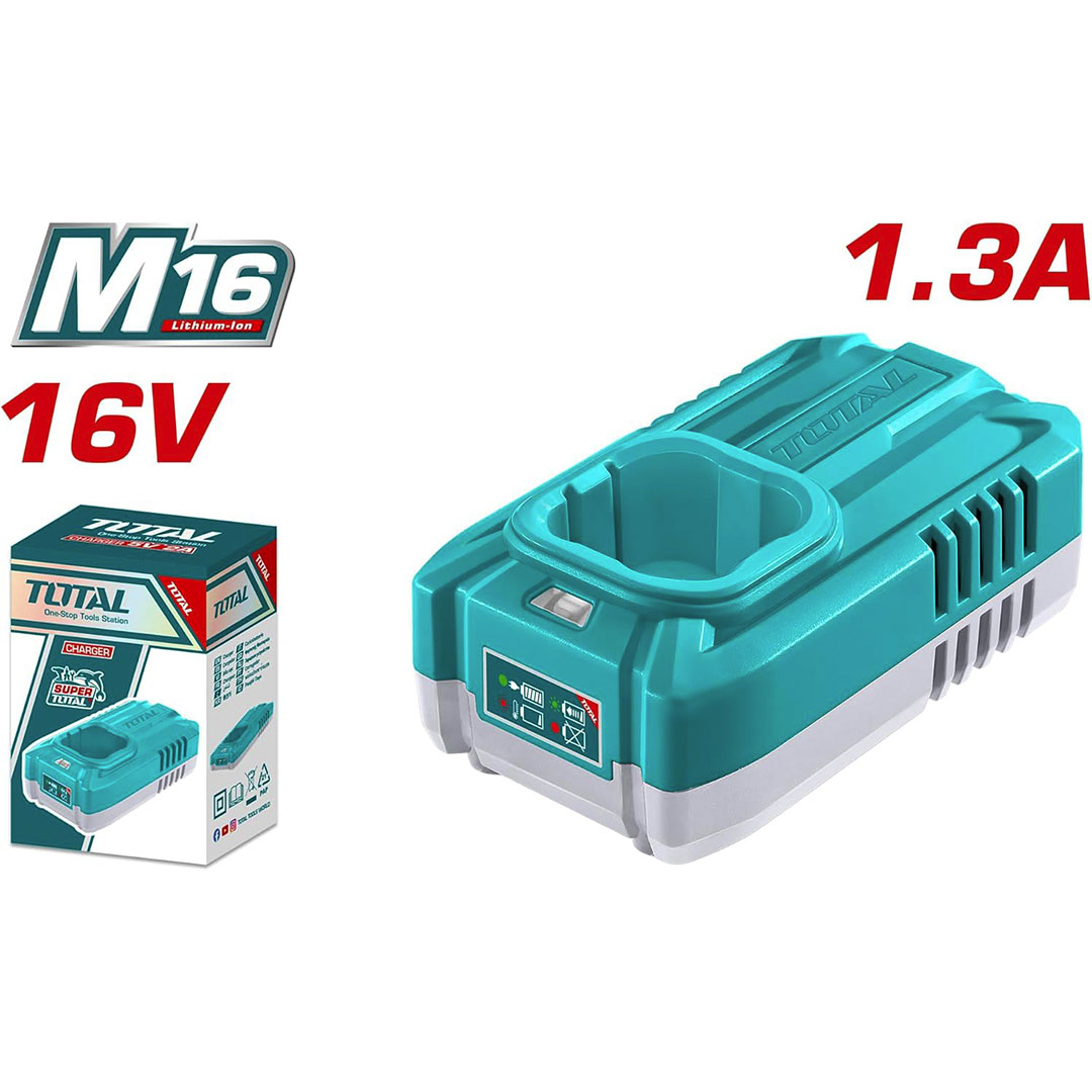 شاحن بطارية معدات توتال - 16 فولت - 1.3 امبير/ساعة - TFCLI1613