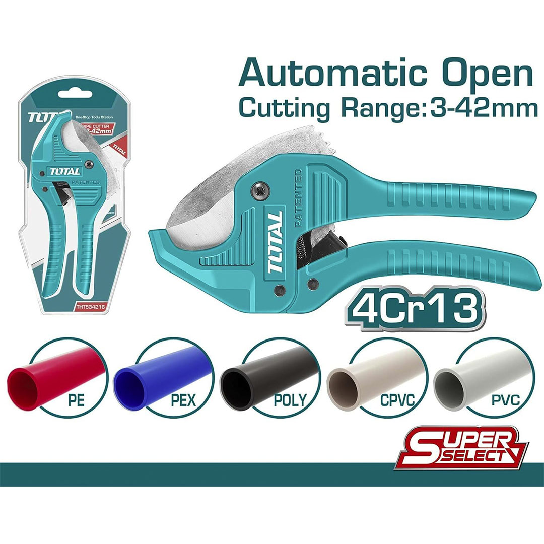 قطاعة أنابيب بلاستيك من توتال - 19.3 سم - THT534216