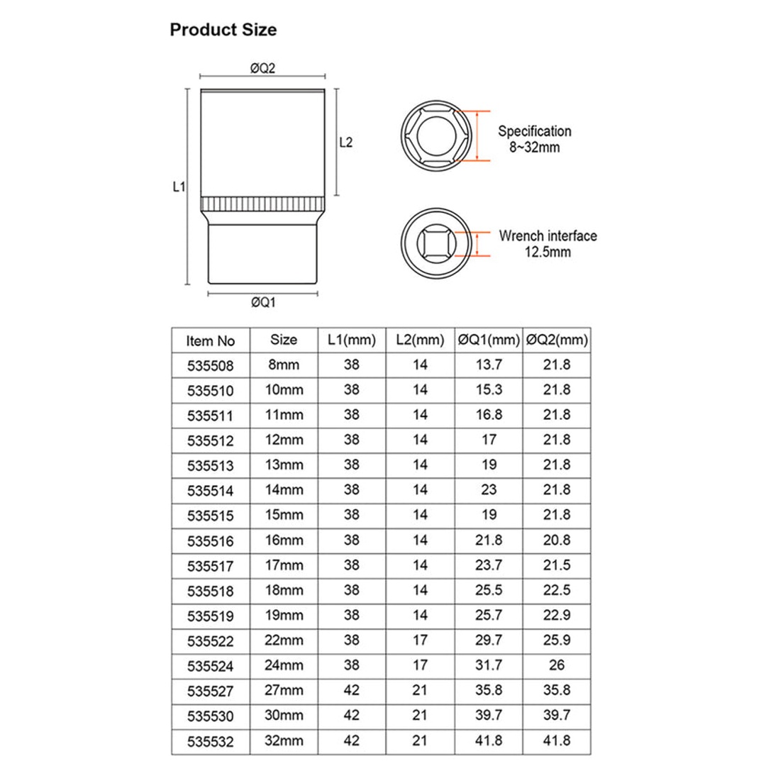 طقم لقم رباط مسدسه مع شنطة فايبر من هاردن - 1/2 بوصة - 23 قطعة - 8 الي 32 ملم