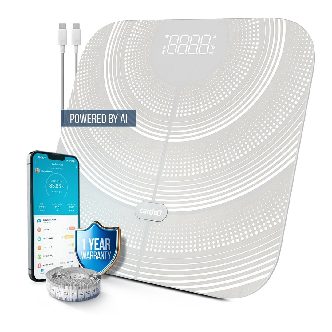 ميزان رقمي كاردو بتقنية الذكاء الاصطناعي - أبيض
