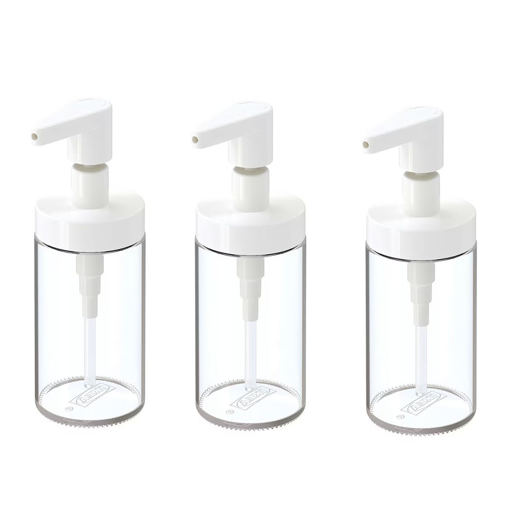 موزع صابون تاكان من ايكيا - 3 قطع - شفاف/ابيض