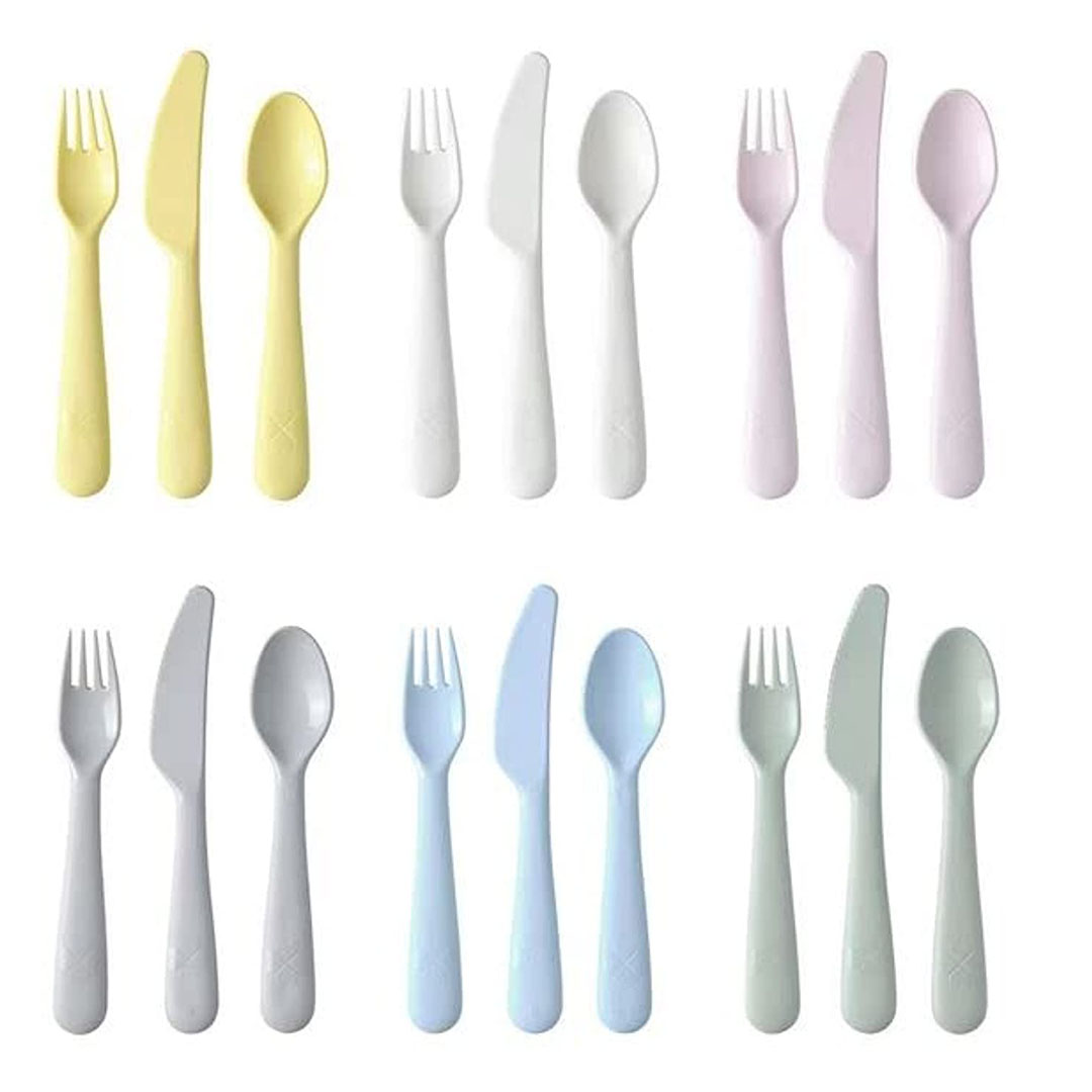 مجموعة أدوات مائدة بلاستيك ايكيا كالاس - 18 قطعة - متعدد الألوان