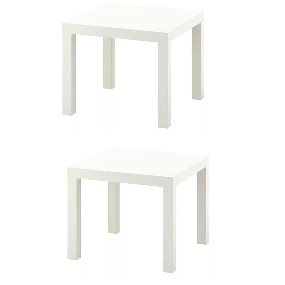 ترابيزة خشب جانبية ايكيا لاك - 55 سم - 2 قطعة - أبيض