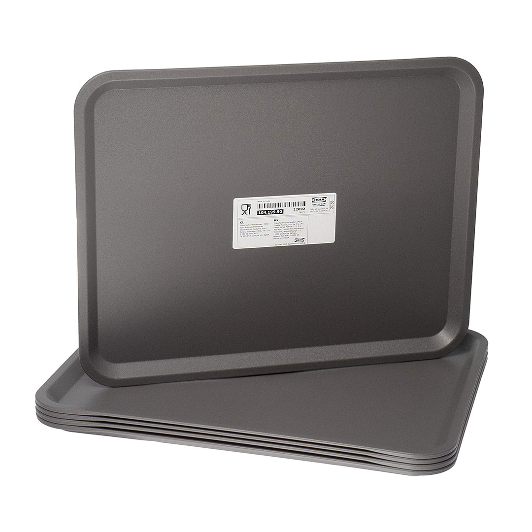 صينية تقديم بلاستيكية - 37x29 سم ايكيا - رمادي