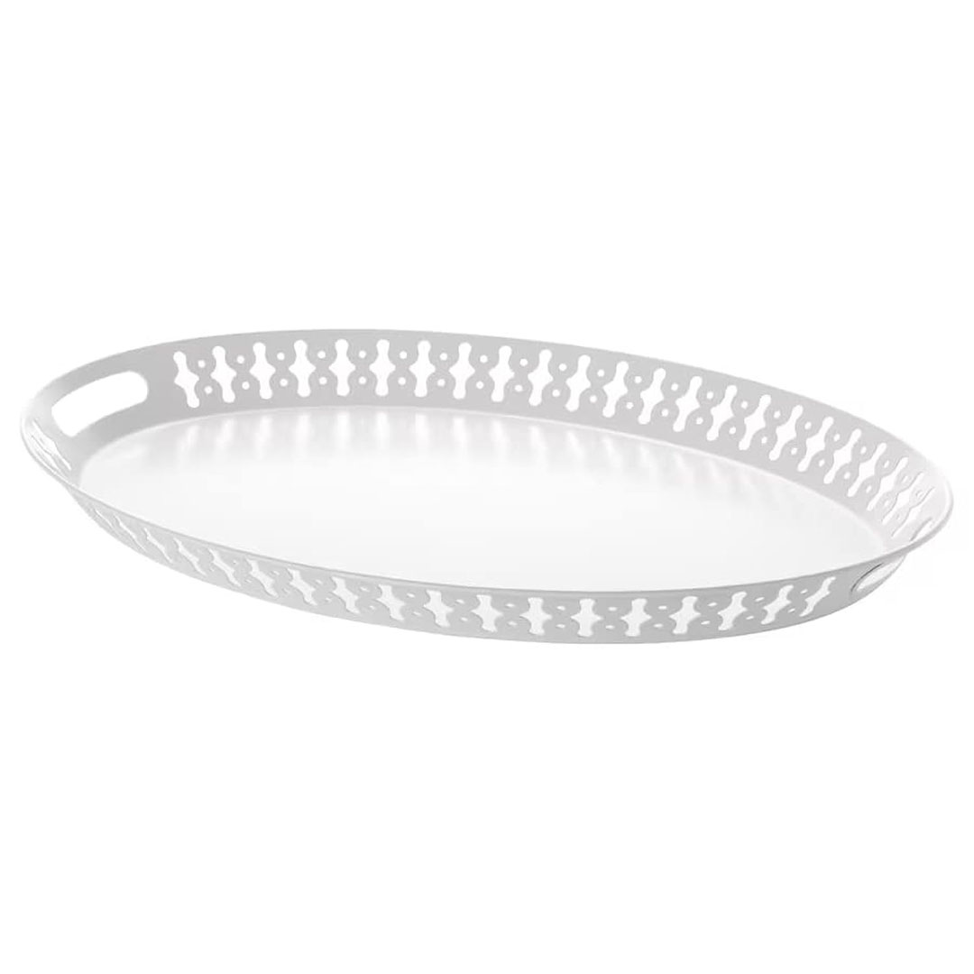 صينية ايكيا رومانتيسك بيضاوية - 52x39 سم - أبيض