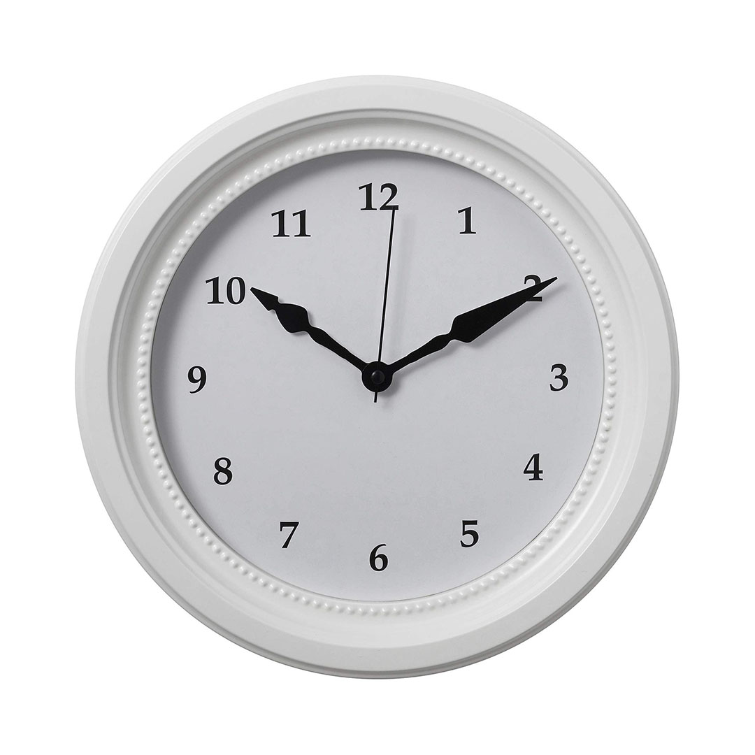 ساعة حائط ايكيا، تناظري - ابيض