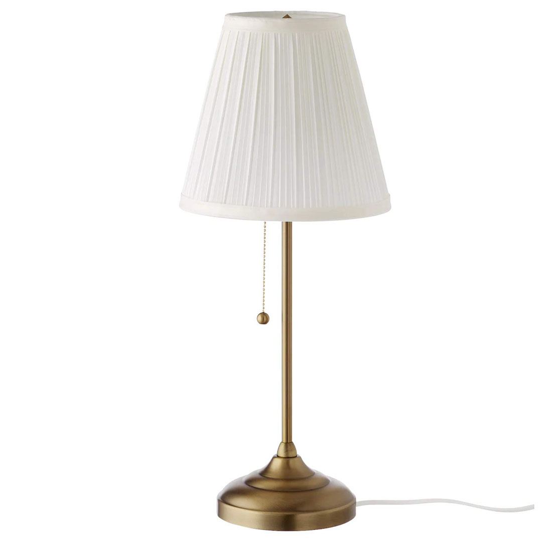 اباجورة ترابيزة ايكيا - نحاسي/ابيض