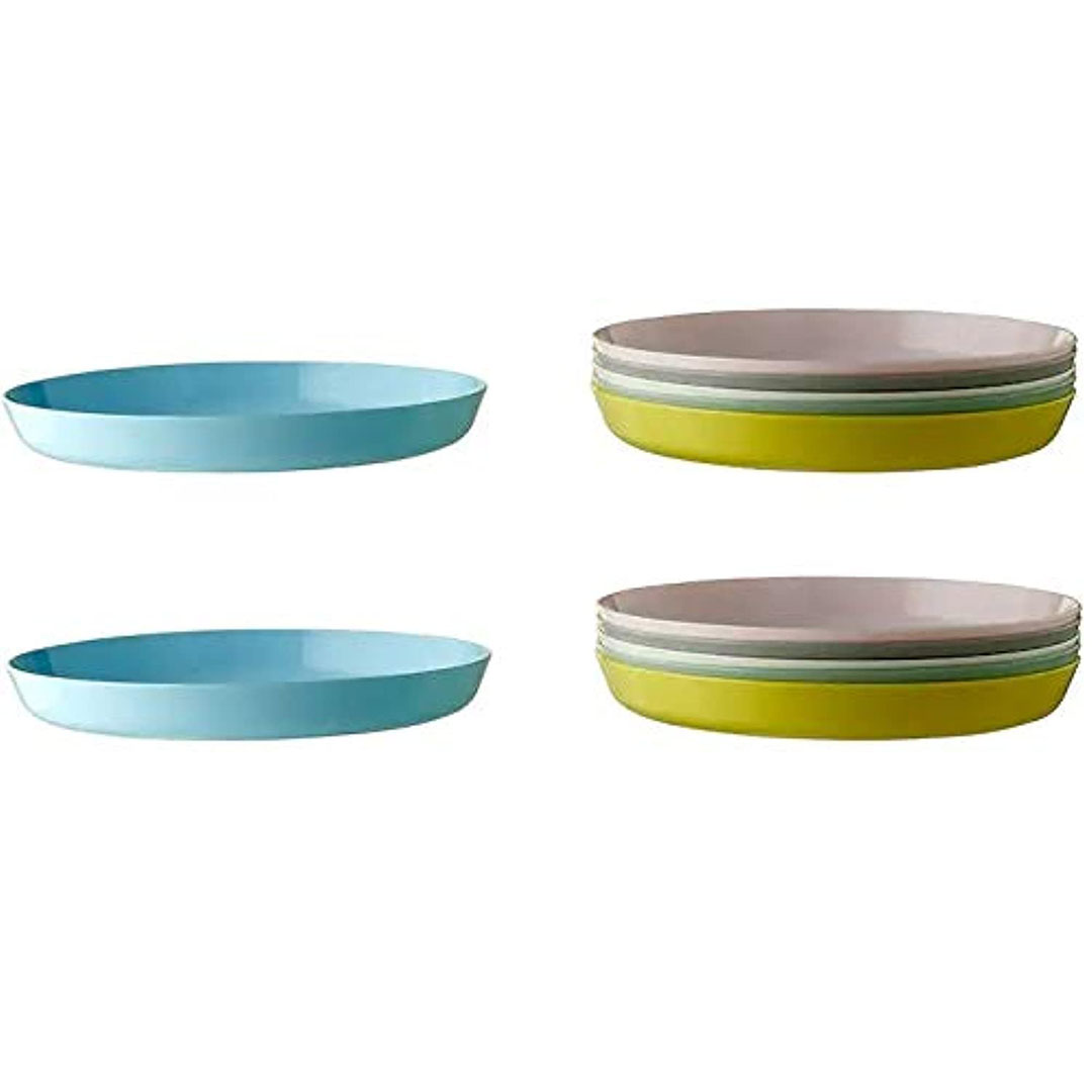 طقم أطباق بلاستيك ايكيا - 12 قطعة - متعدد الألوان