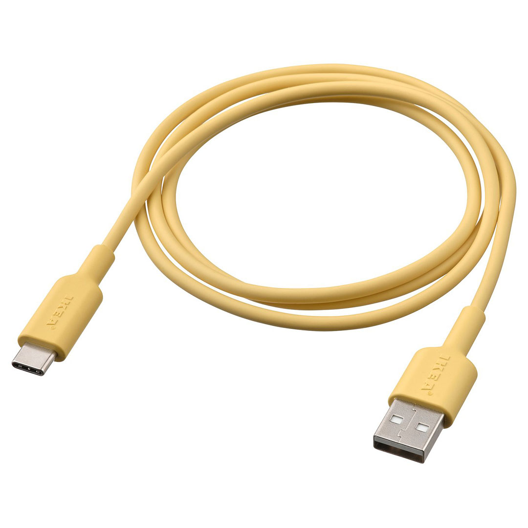 سلك USB-A إلى USB-C SITTBRUNN من ايكيا - أصفر فاتح - 1 م