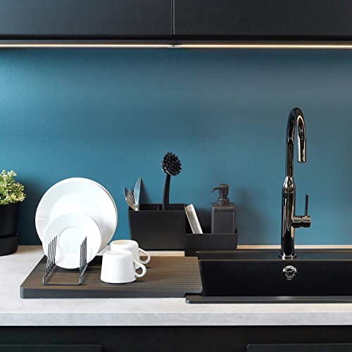 طقم ادوات مطبخ TSSP ايكيا - رف/حامل/موزع/صفاية - اسود