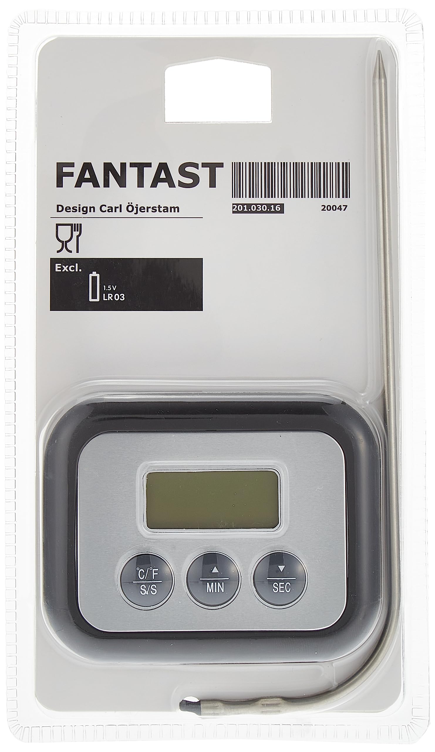 ميزان حرارة فانتاست رقمي من ايكيا - أسود