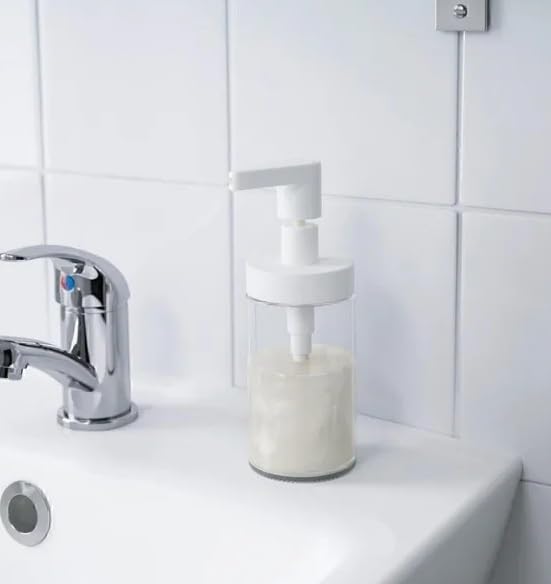 موزع صابون تاكان من ايكيا - 3 قطع - شفاف/ابيض