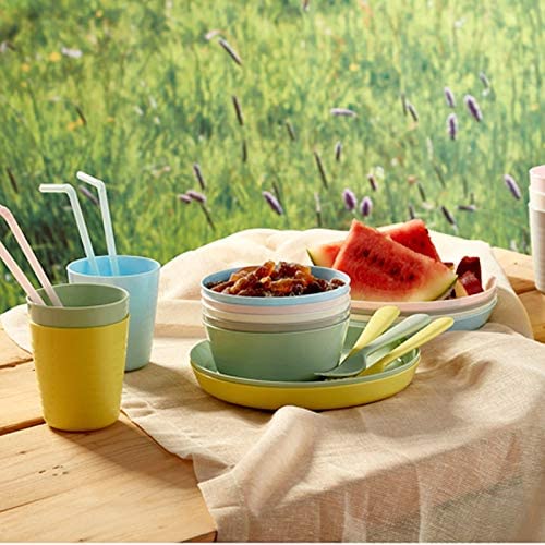 مجموعة أدوات مائدة بلاستيك ايكيا كالاس - 18 قطعة - متعدد الألوان