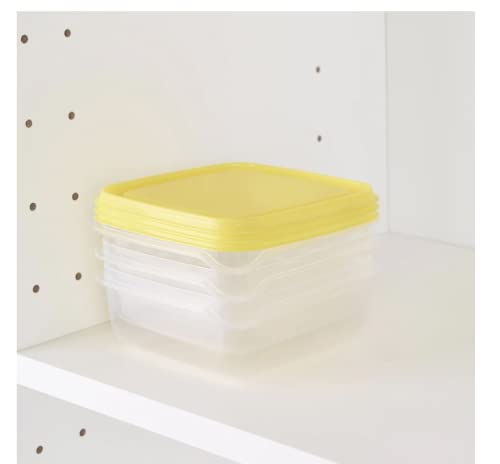 علبة تخزين بروتا - 14x14x2.25 - ايكيا - 6 قطع - غطاء أصفر