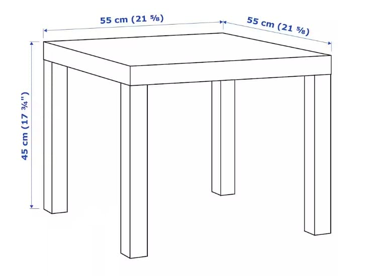 ترابيزة خشب جانبية ايكيا لاك - 55 سم - 2 قطعة - أبيض