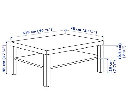 ترابيزة قهوة ايكيا لاك - 90 سم - اسود