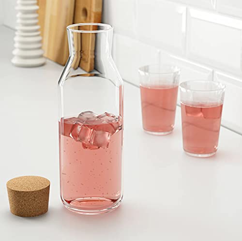 ابريق زجاج ايكيا 365 بسدادة فلين - شفاف - 2 قطعة