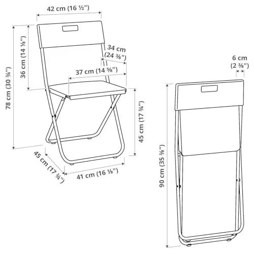 كرسي جوندي قابل للطي ايكيا - ابيض