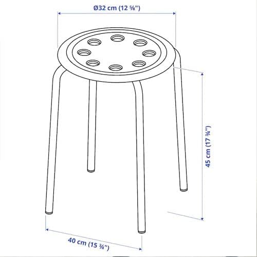 كرسي ماريوس ايكيا - 45 سم - أزرق