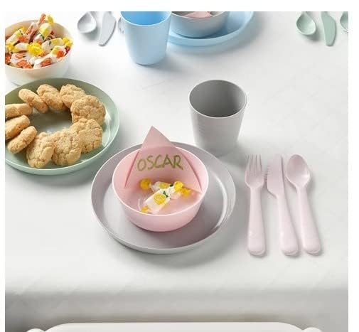 مجموعة ادوات مائدة بلاستيكية من ايكيا - 18 قطعة - متعدد الألوان