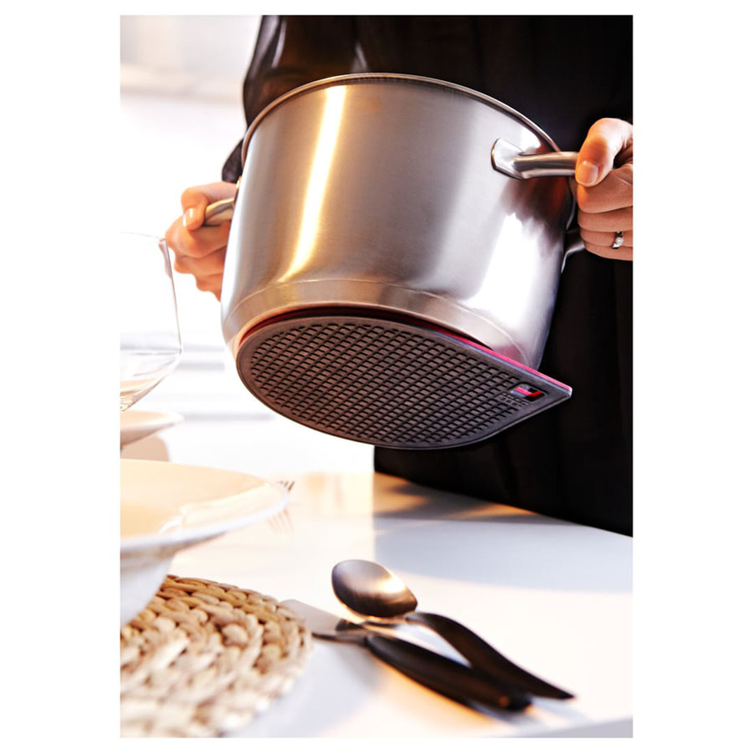 حامل وعاء مغناطيسي GUNSTIG من ايكيا - أحمر*رمادي غامق