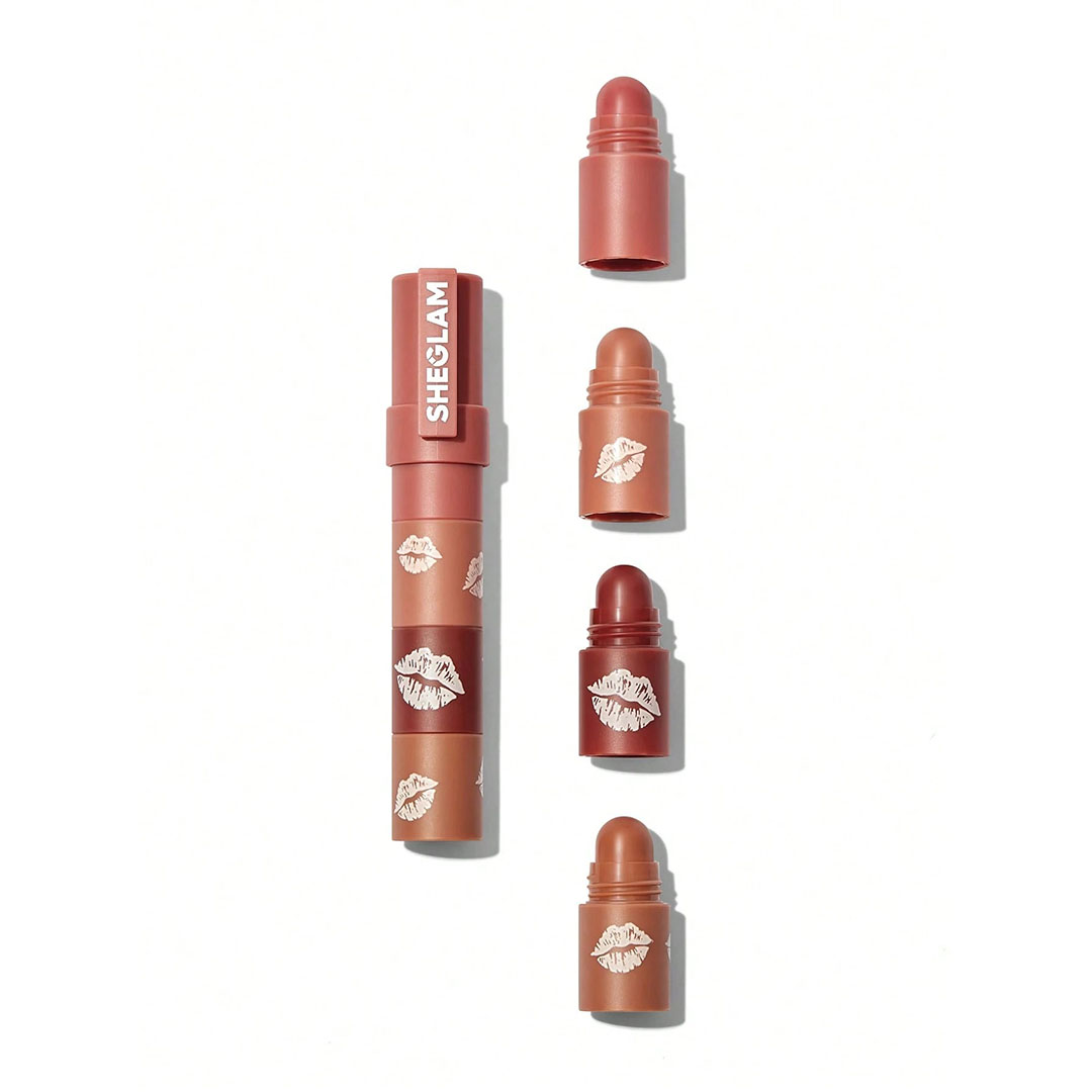 مجموعة شي جلام أحمر الشفاه - 4 درجات - درجة بير ستيك