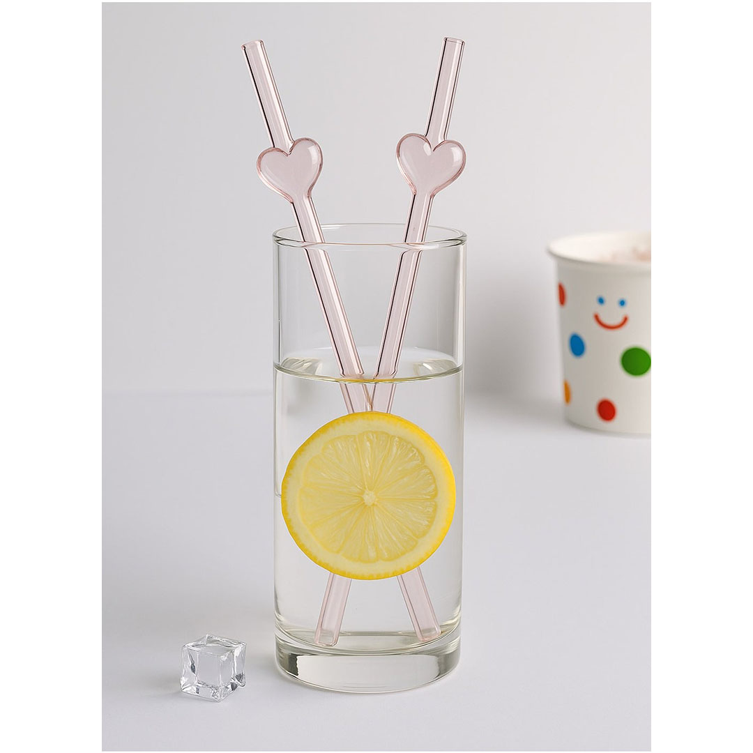 شاليموه زجاج ملونة على شكل قلب - 2 قطع شفاطة + 1 فرشاة