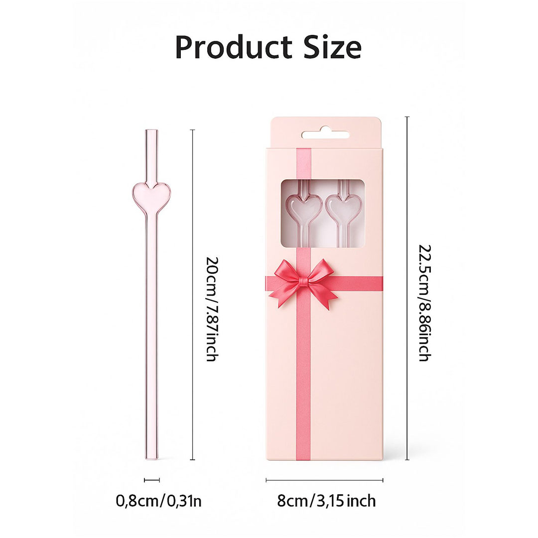 شاليموه زجاج ملونة على شكل قلب - 2 قطع شفاطة + 1 فرشاة