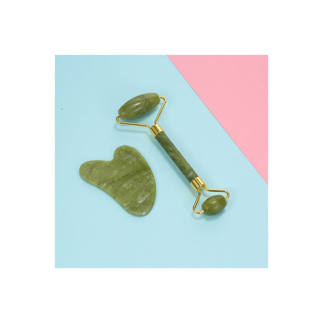 طقم أداة تدليك وجه - أخضر