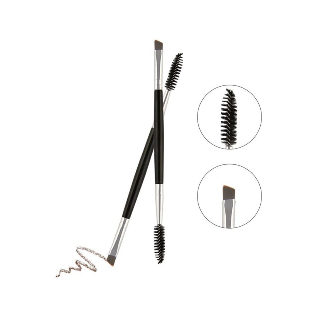فرشاة حواجب - أسود/فضي