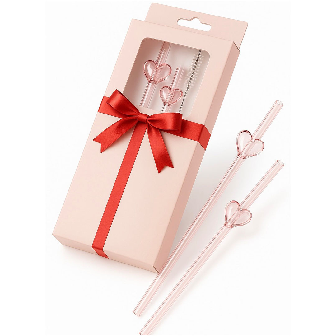 شاليموه زجاج ملونة على شكل قلب - 2 قطع شفاطة + 1 فرشاة