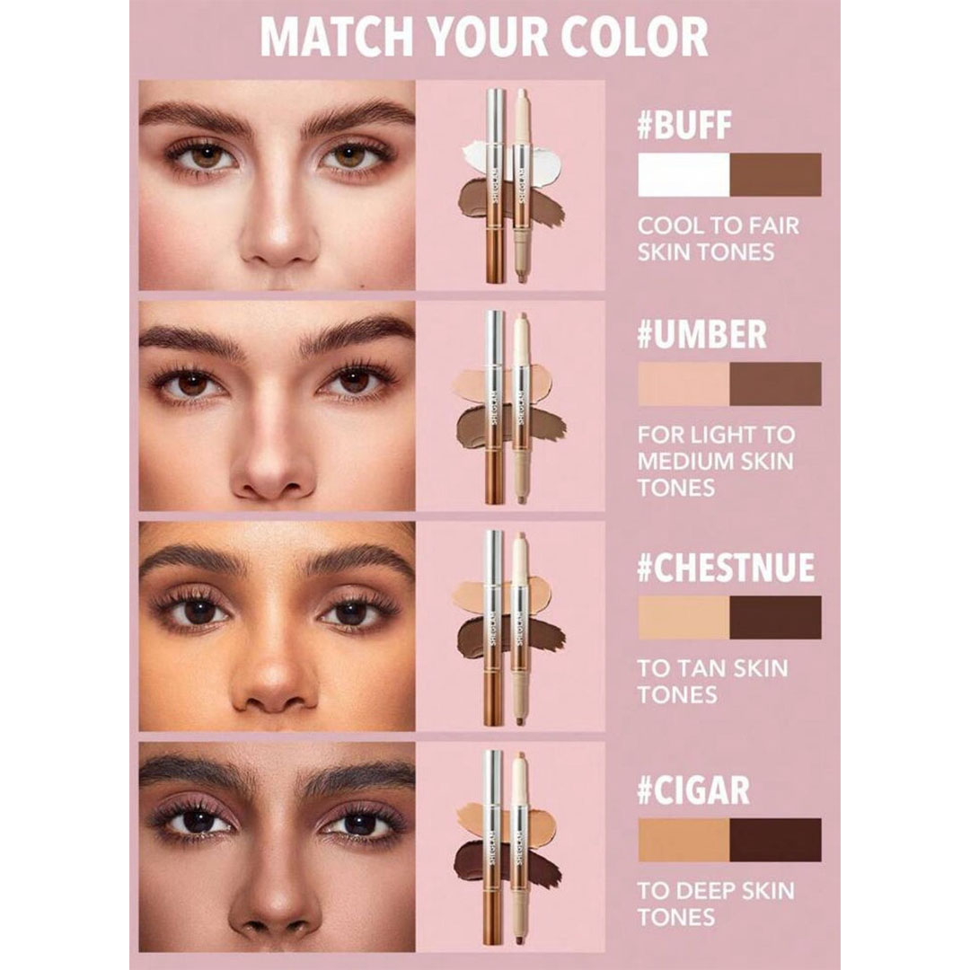 قلم تحديد الأنف 2 في 1 شي جلام - لون امبر