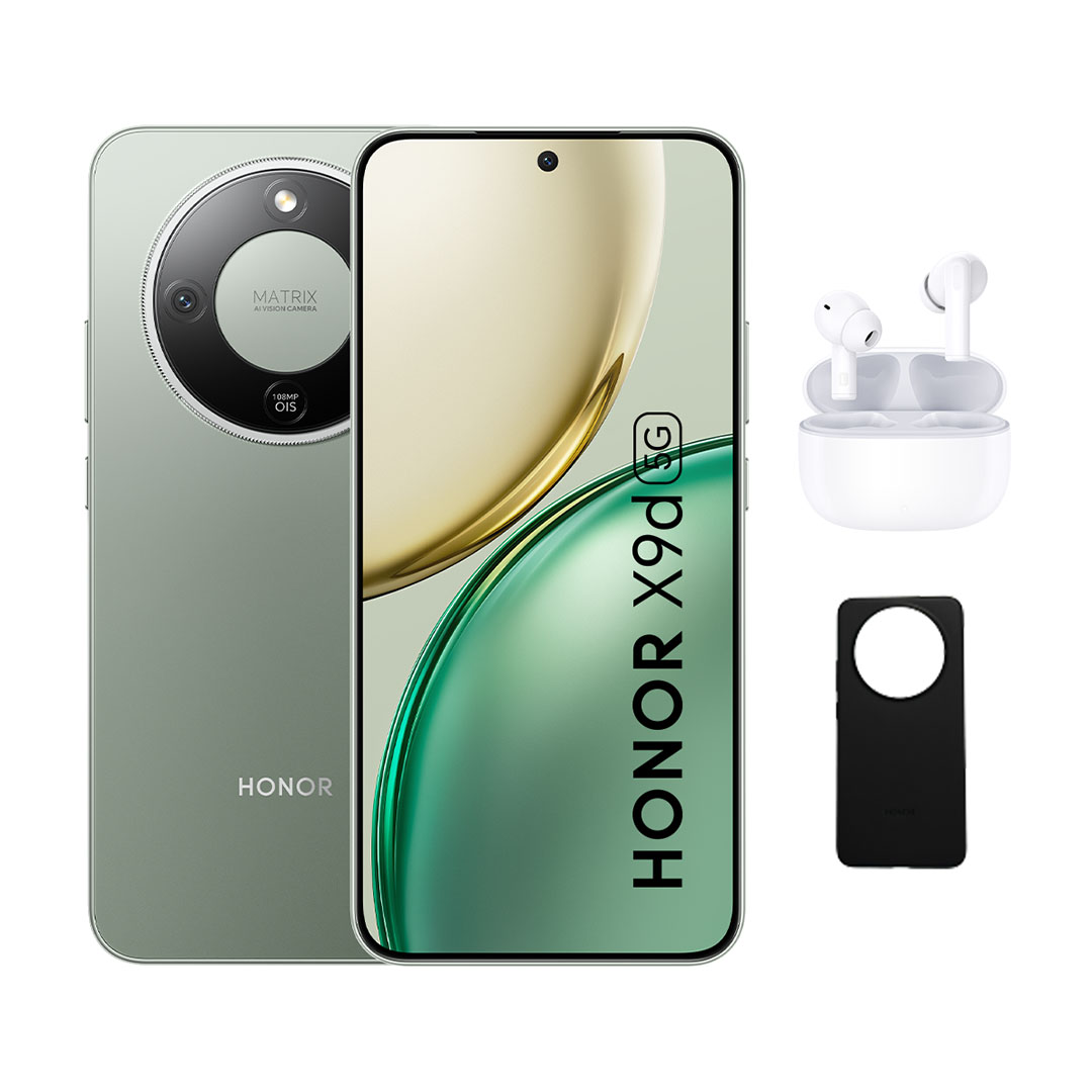هونر X9d موبايل - 256/12 جيجا - أخضر فورست - سماعة أذن لا سلكية هدية