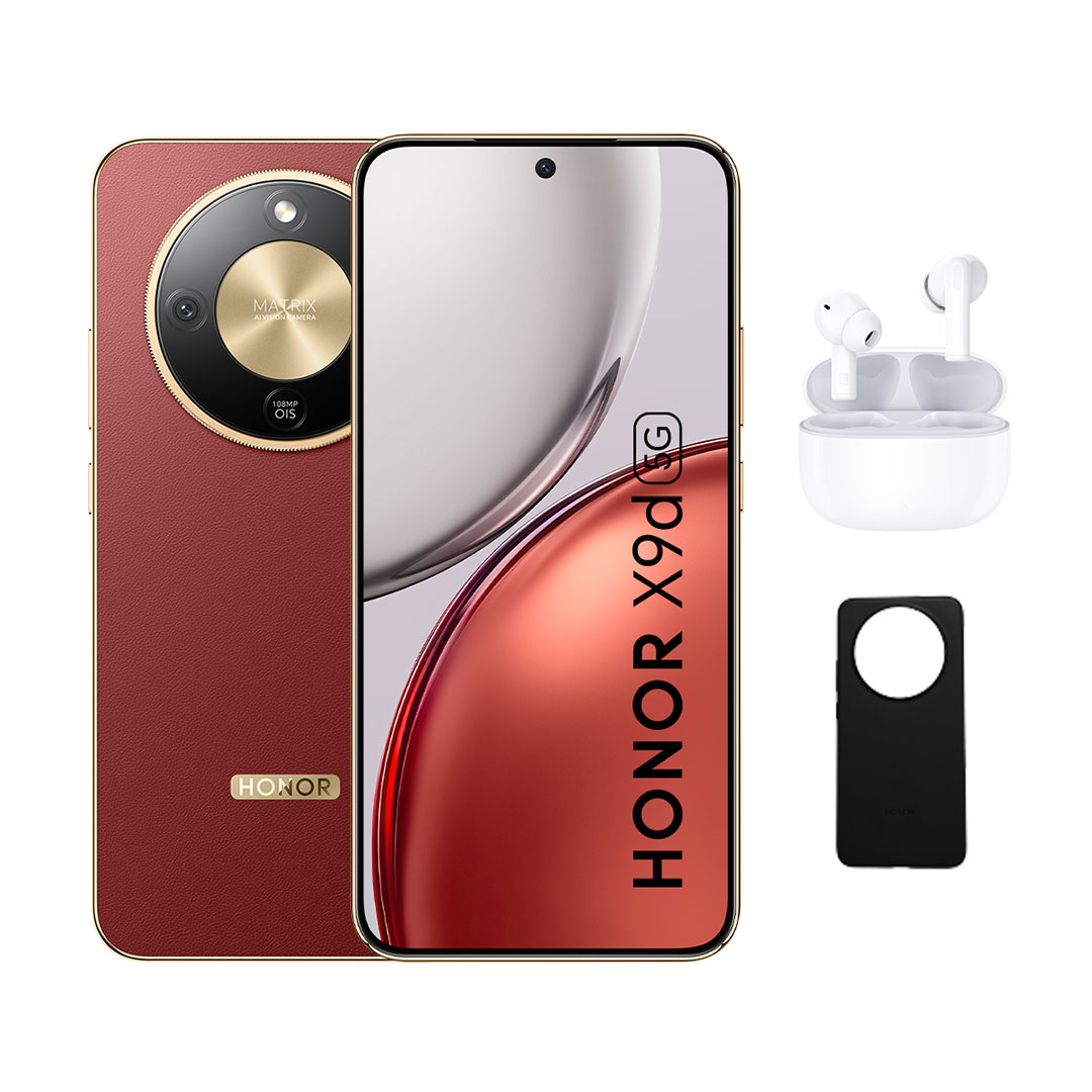 هونر X9d موبايل - 256/12 جيجا - بني - سماعة أذن لا سلكية هدية