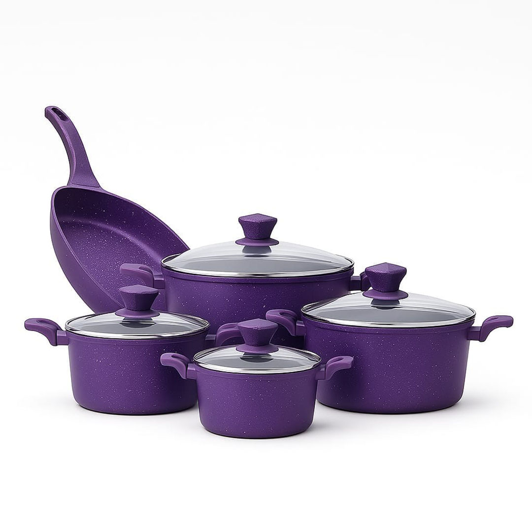 طقم حلل جرانيت - 9 قطع - موف