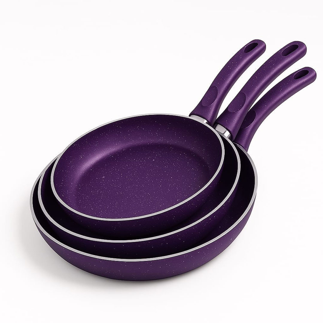 طقم طاسات جرانيت - 3 قطع - موف