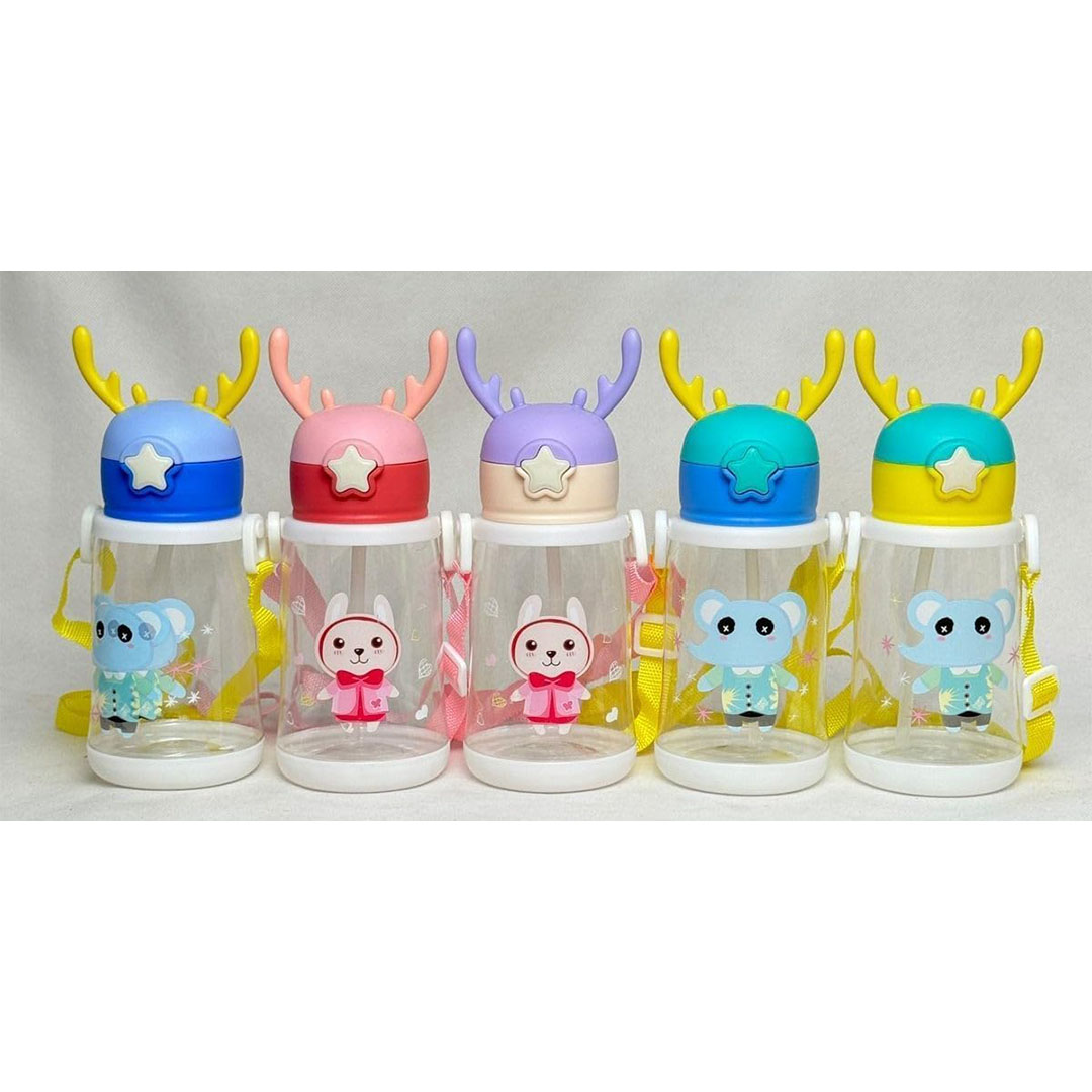 زجاجة مياه للأطفال مع غطاء قرن الوعن - 400 مل