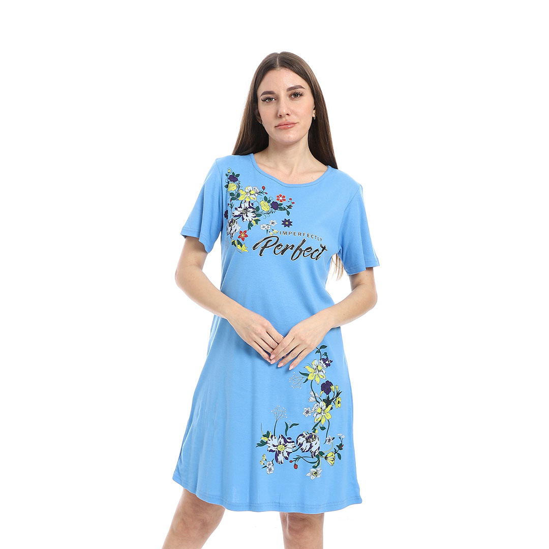 قميص نوم بأكمام قصيرة حريمي - h07