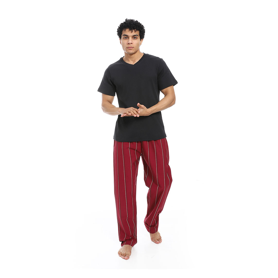 بيجامة برقبة على شكل حرف V رجالي h103