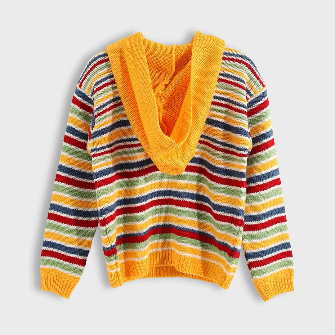 بلوفر أولادي شتوي مخطط مع كابشو - 1456