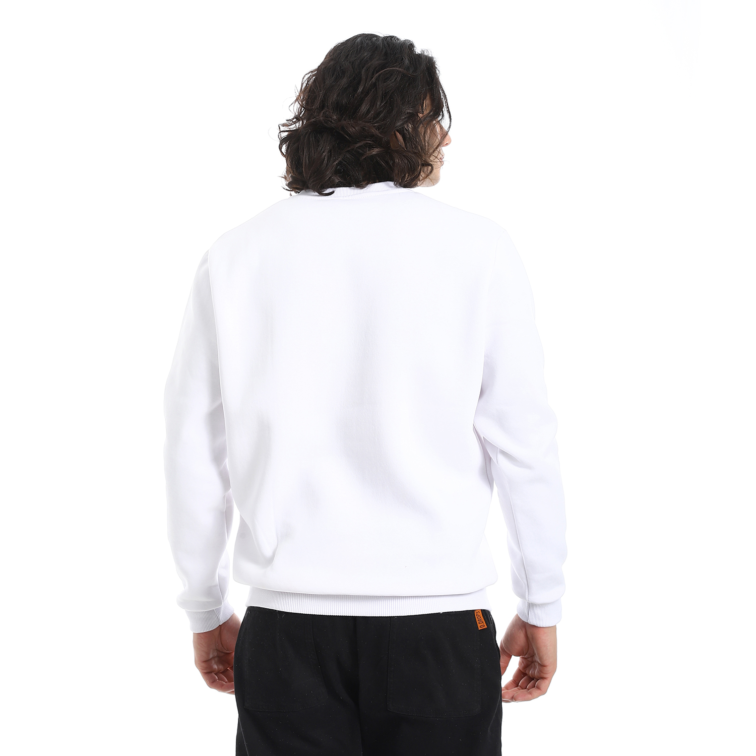 سويت شيرت رجالي كاجوال سادة - أبيض - a10
