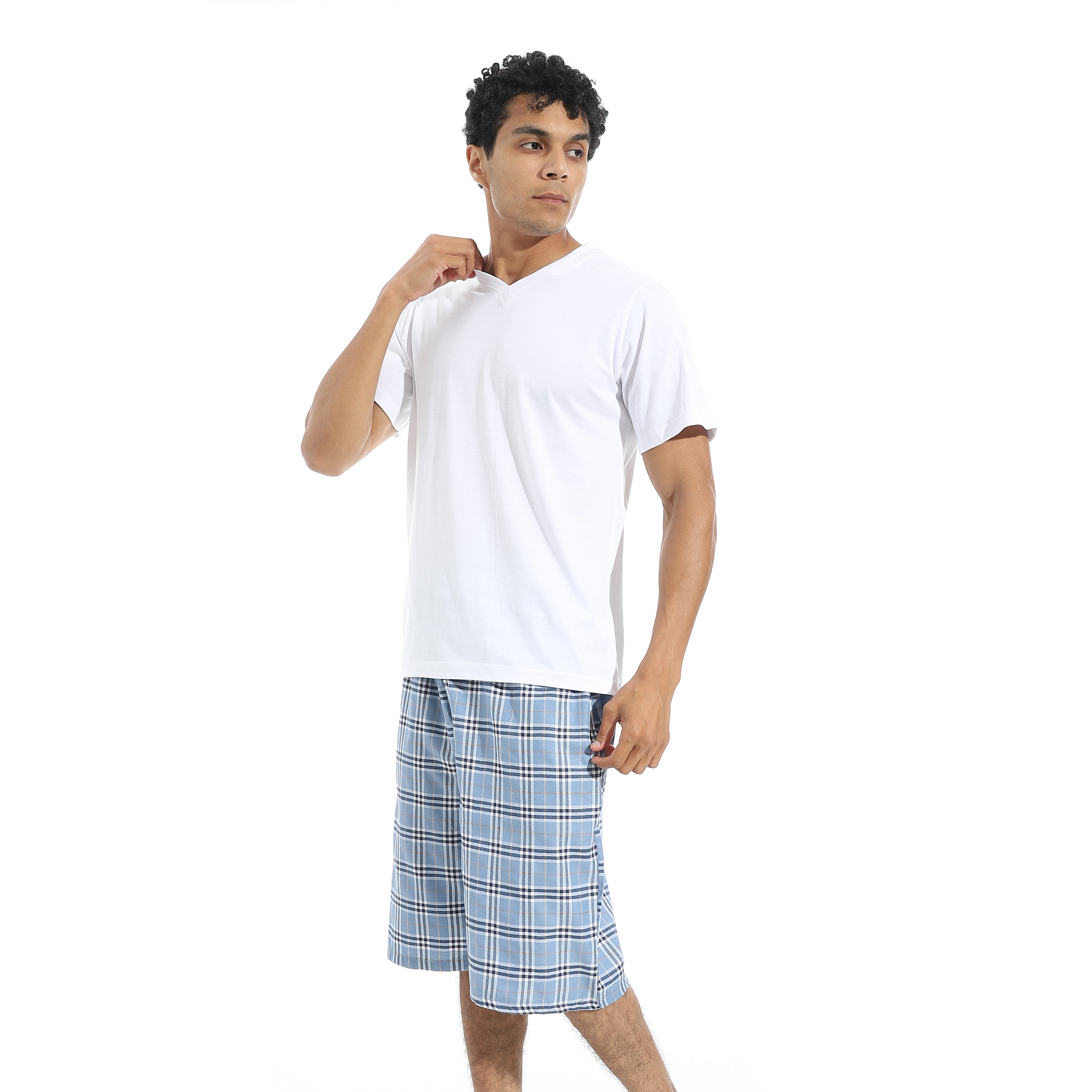 بيجامة ريد سيركل تي شيرت وشورت للرجال - a46