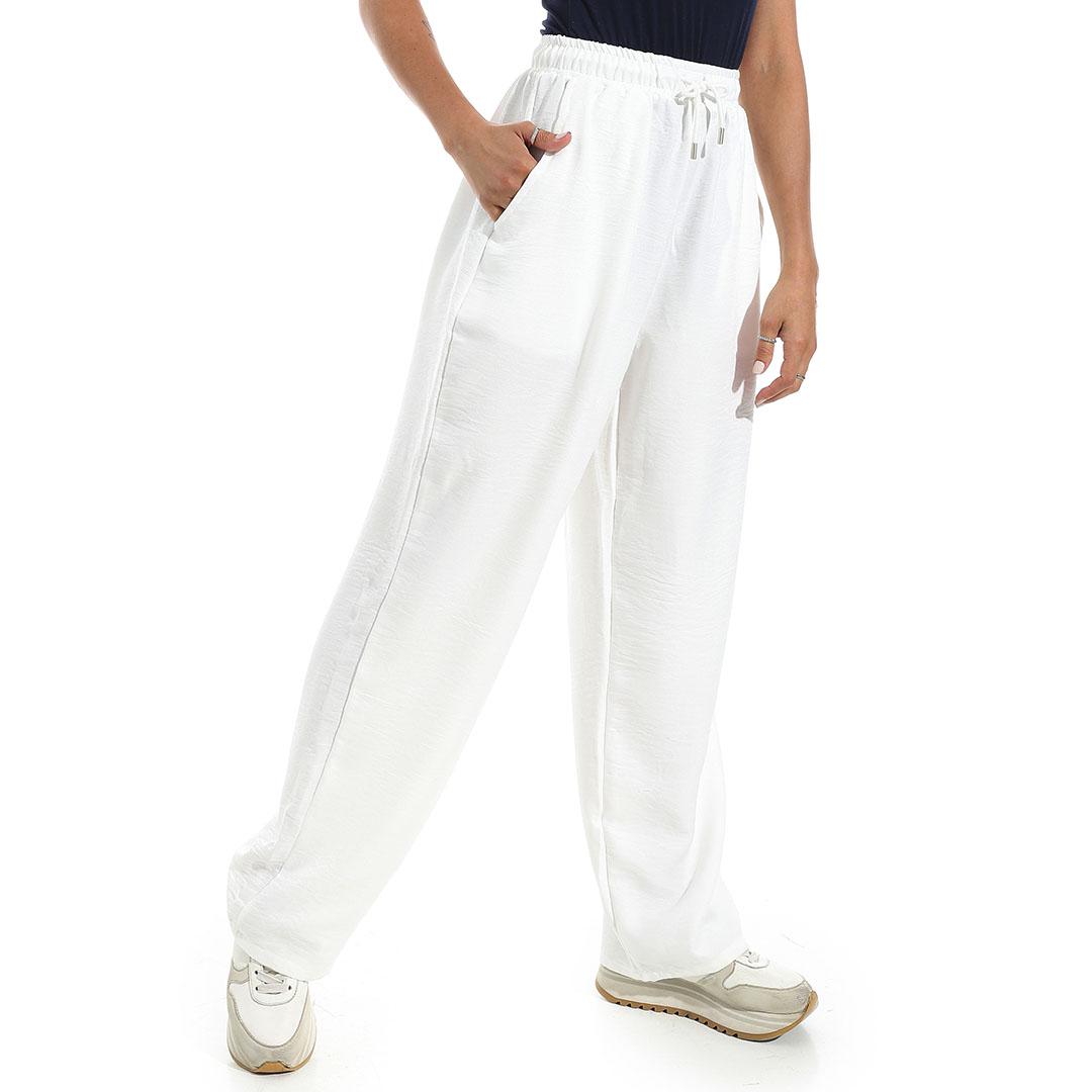 بنطلون كتان حريمي واسع الساق b26