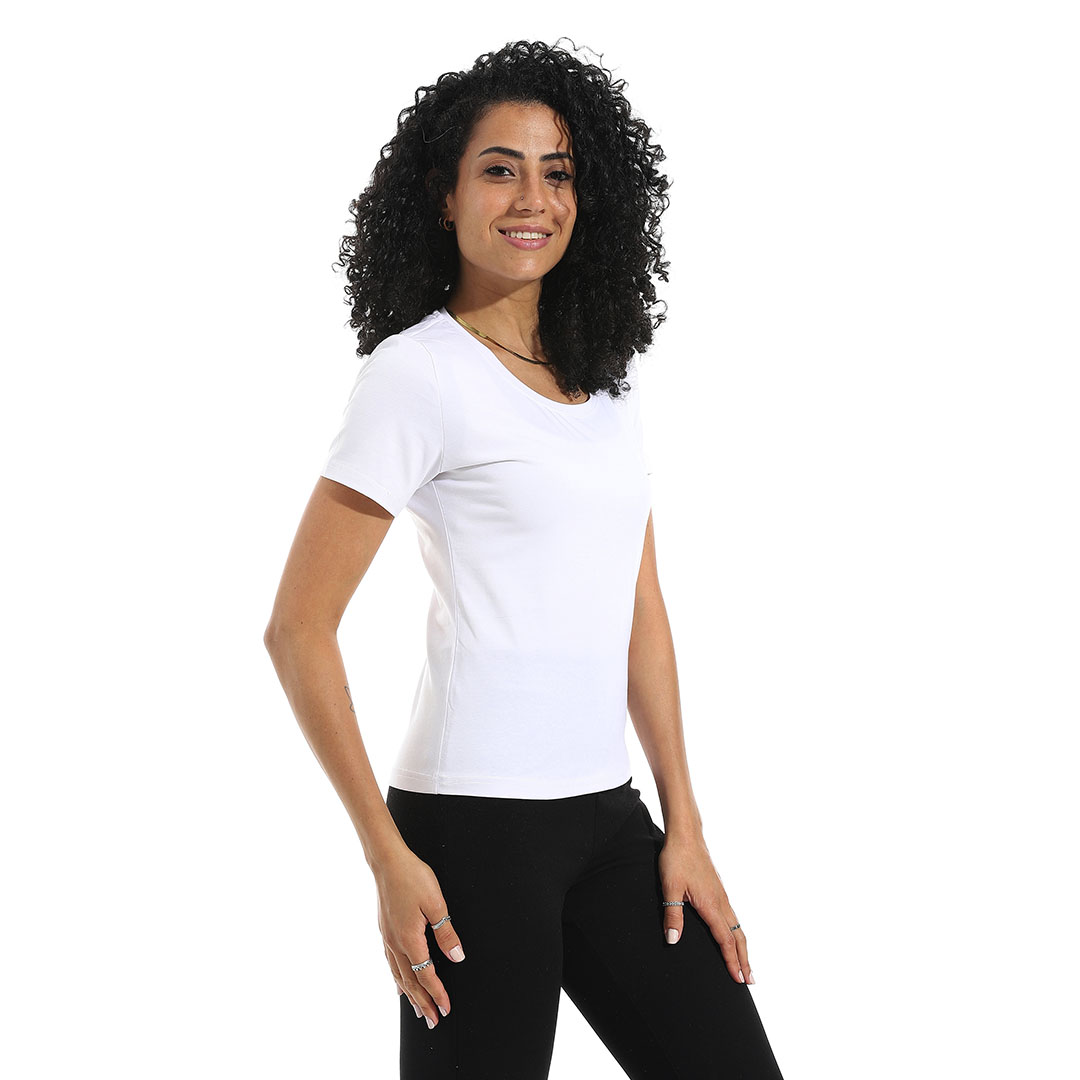 تيشيرت ليكرا نصف كم رقبة واسعة b32