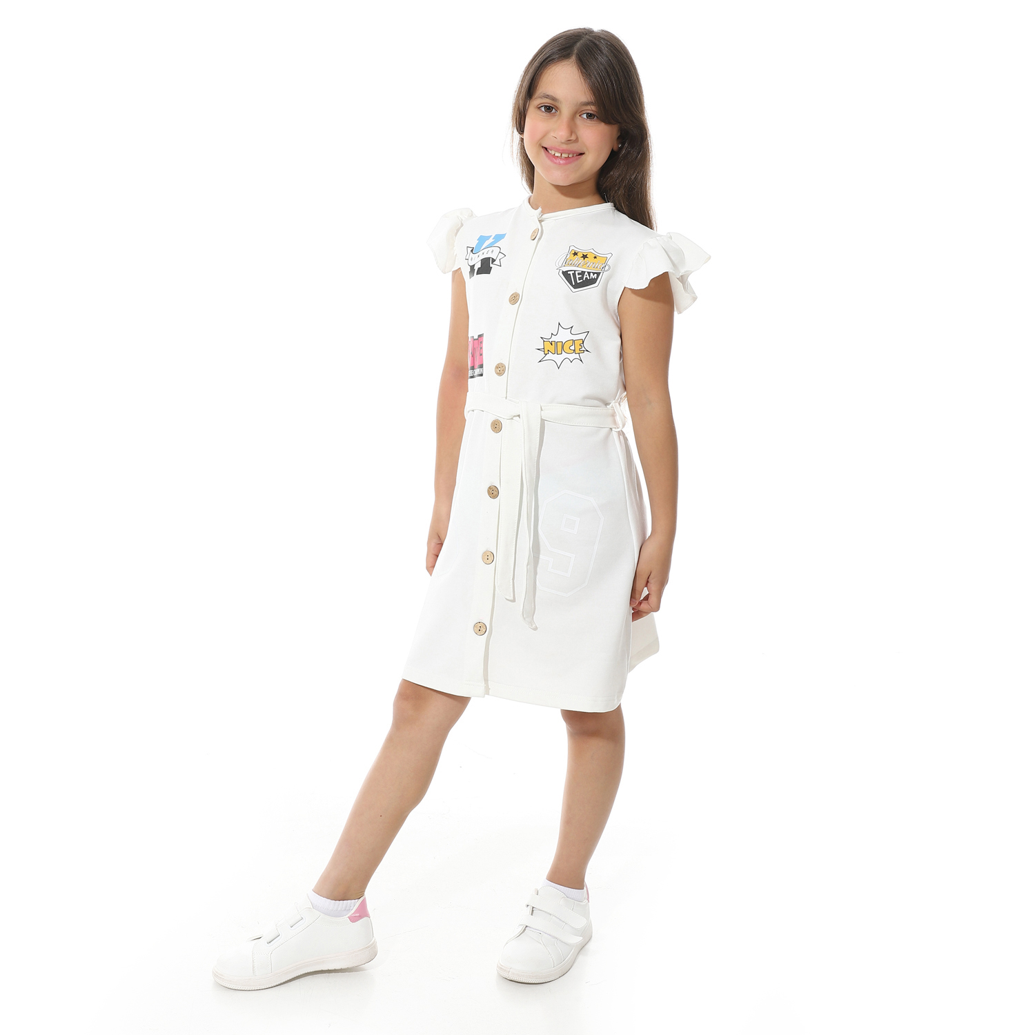 فستان مطبوع من الأمام g04