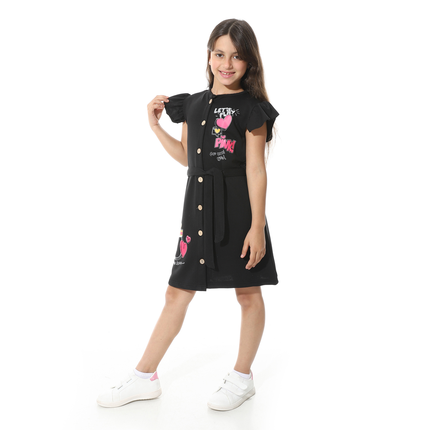 فستان مطبوع أمامي للبنات - g05