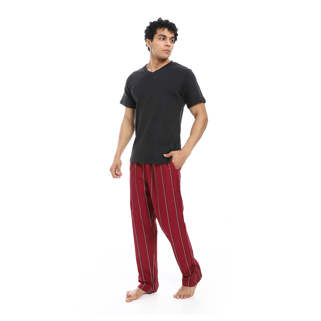 بيجامة برقبة على شكل حرف V رجالي h103