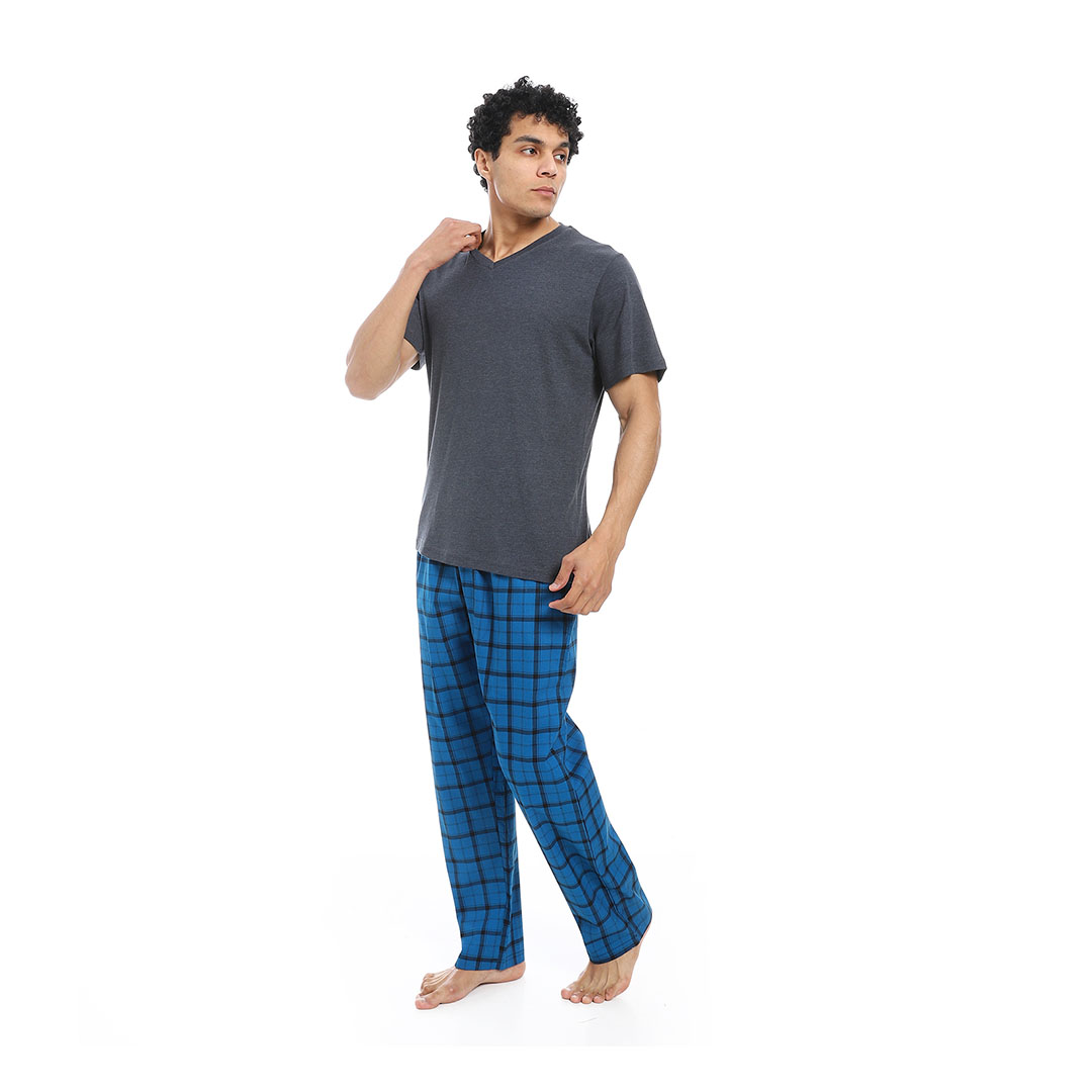 بيجامة برقبة على شكل حرف V رجالي h103