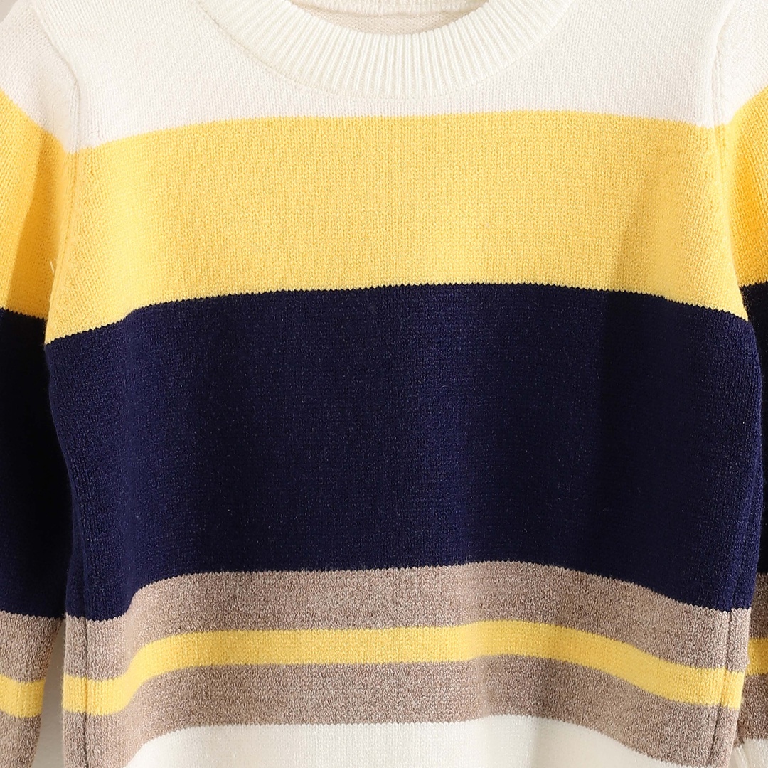 بلوفر شتوي أولادي برقبة مستديرة مقلم - 1459