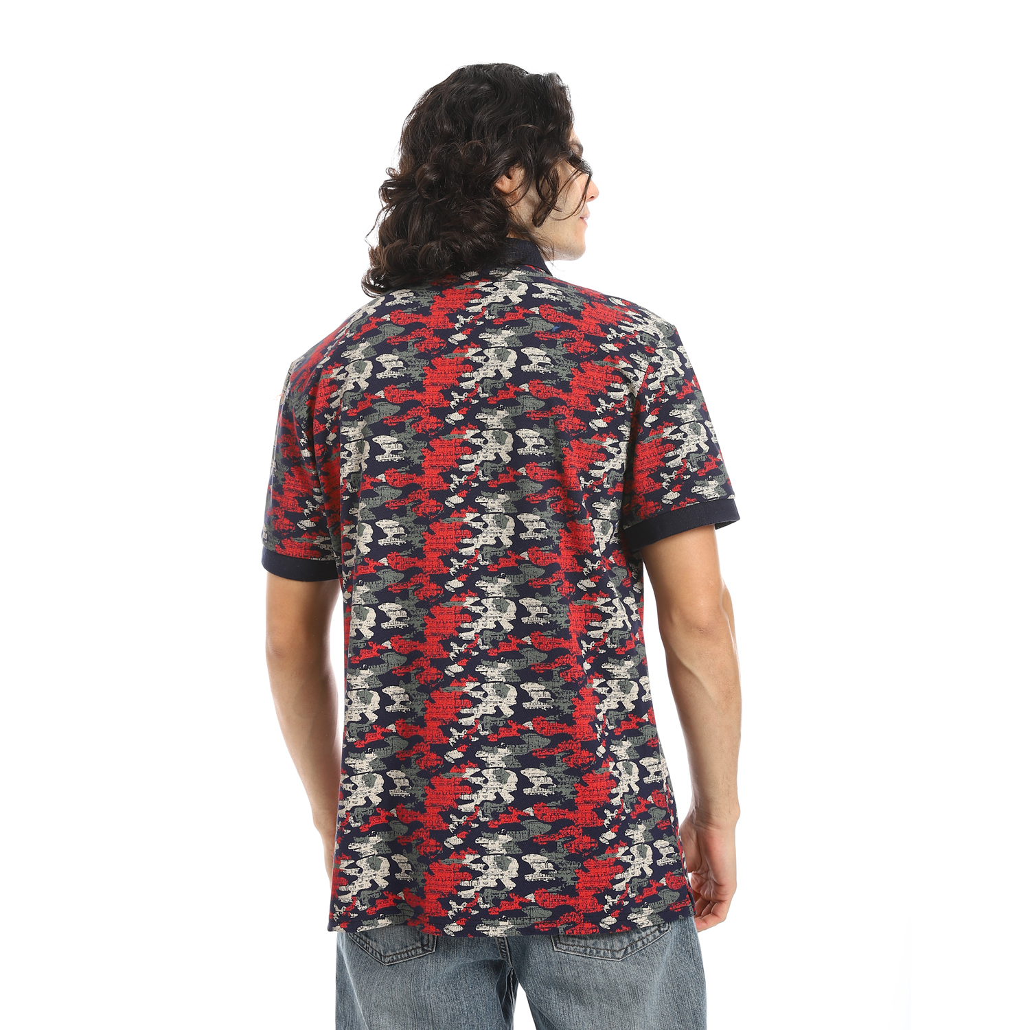 قميص بولو بقصّة عادية ونقش ذاتي - a38